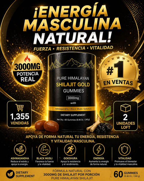 🔥Shilajit Gold Gummies: Potencia Tu Energía y Desempeño💪