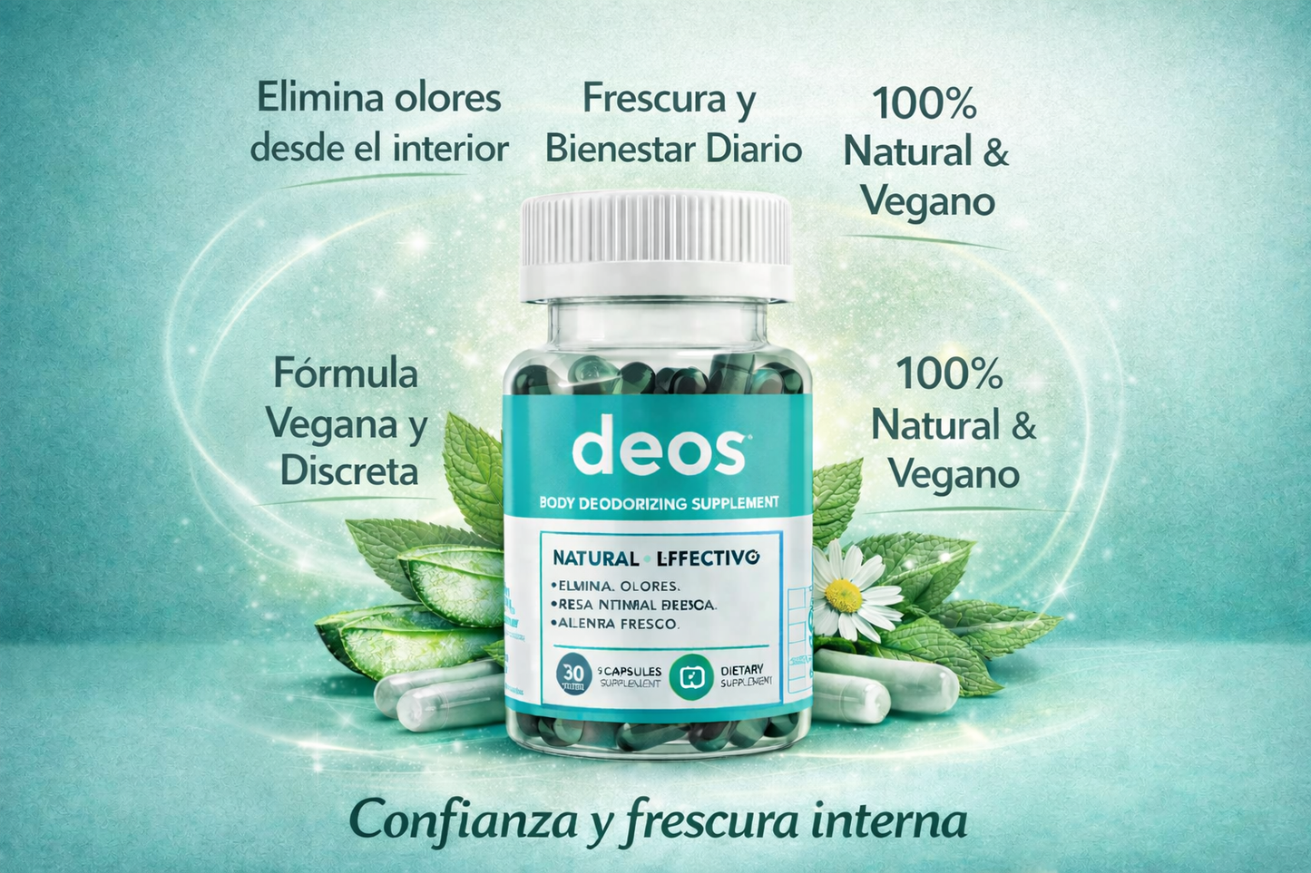 💊Deos Desodorante en Capsulas: Frescura Total Desde el Interior🌿